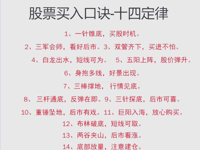 不冲高不卖不跳水不买横盘不交易_怎么买股票_炒股口诀