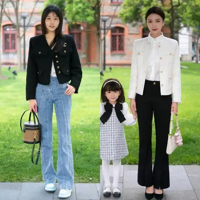 杭州中年女性穿搭_截短款上衣街拍趋势_短款上衣春季搭配