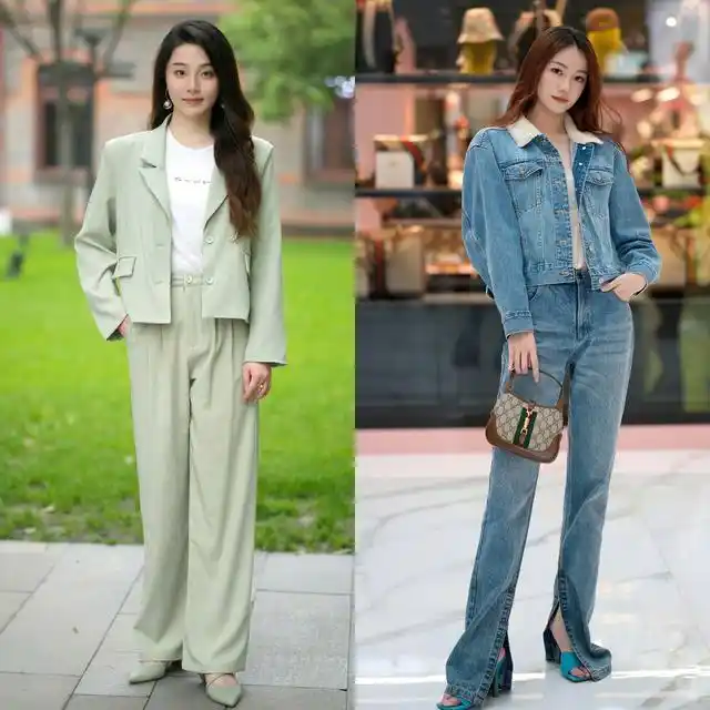 短款上衣春季搭配_截短款上衣街拍趋势_杭州中年女性穿搭